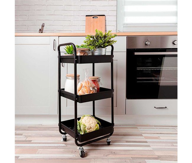 Carrito multiusos Garbo Quid  cestas Negro