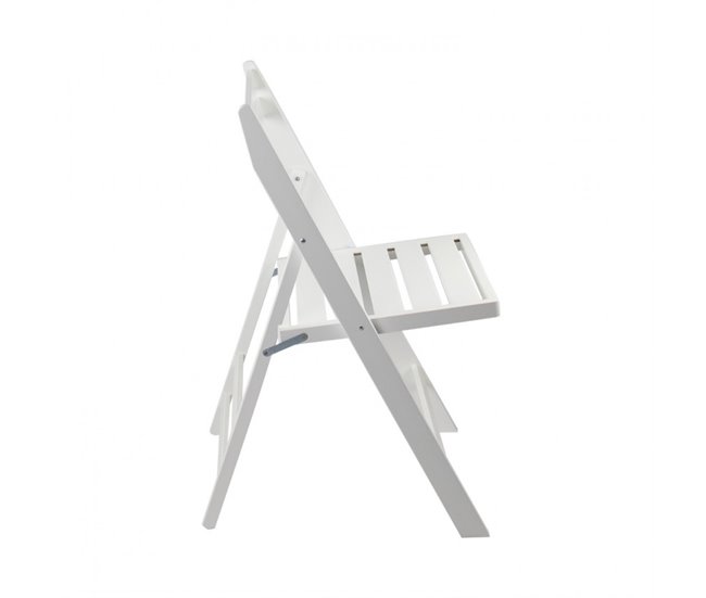 Silla Plegable de Madera de Bambú O91 Blanco