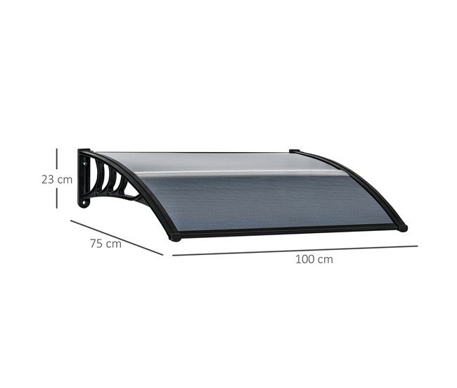 Marquesina Exterior Policarbonato Outsunny Negro