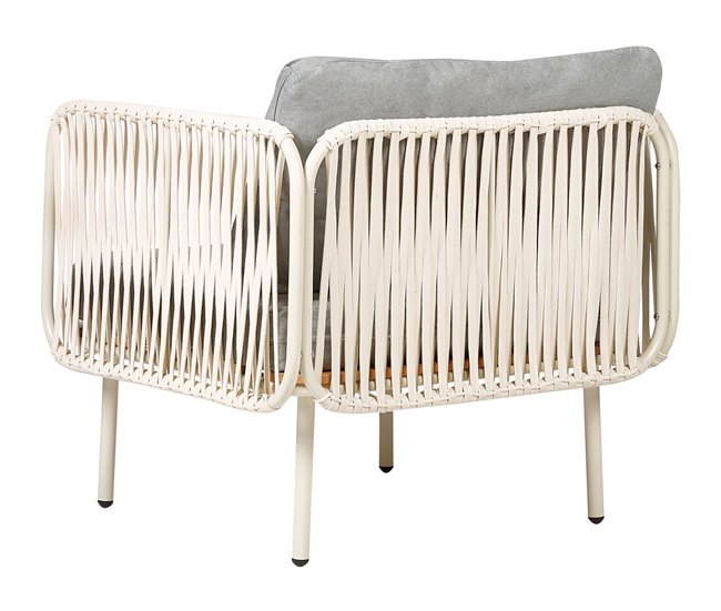 Beliani Conjunto longue SENISE Blanco/ Gris