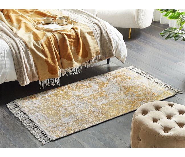 Beliani Alfombra BOYALI 80x150 Mostaza