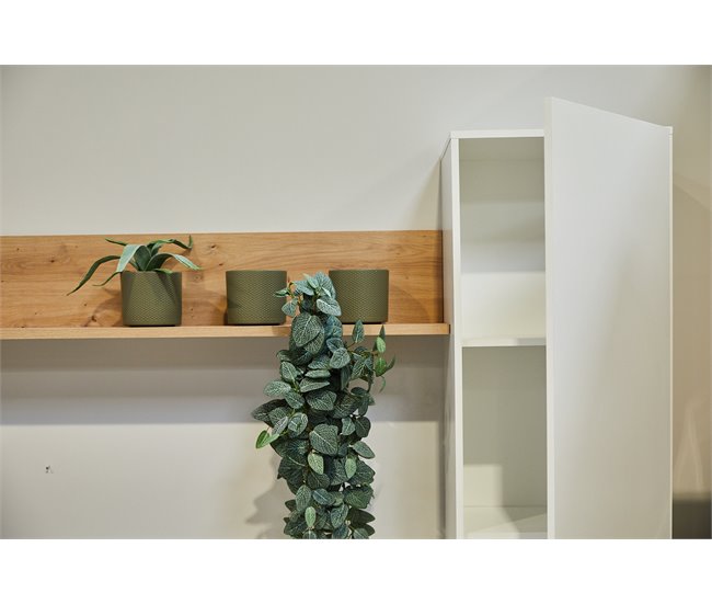 Compacto TV ARY 225cm blanco y roble Blanco/ Madera