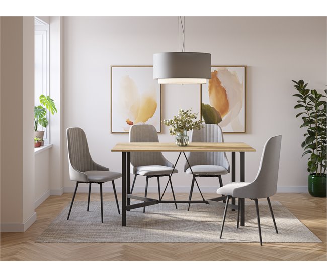 Mesa de comedor rectangular DALMA Roble