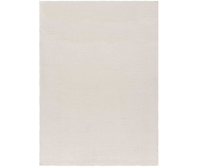 ATTICGO Alfombra lavable lisa tacto suave XIANA 50x80 Blanco