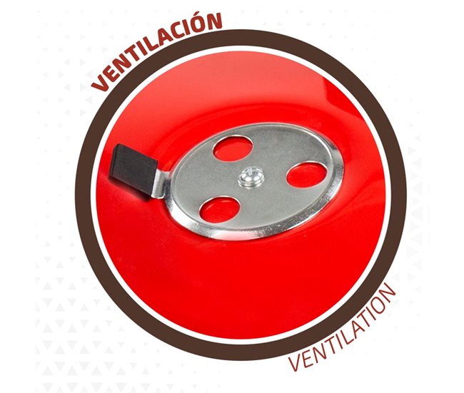 Barbacoa carbón con tapa Aktive Rojo