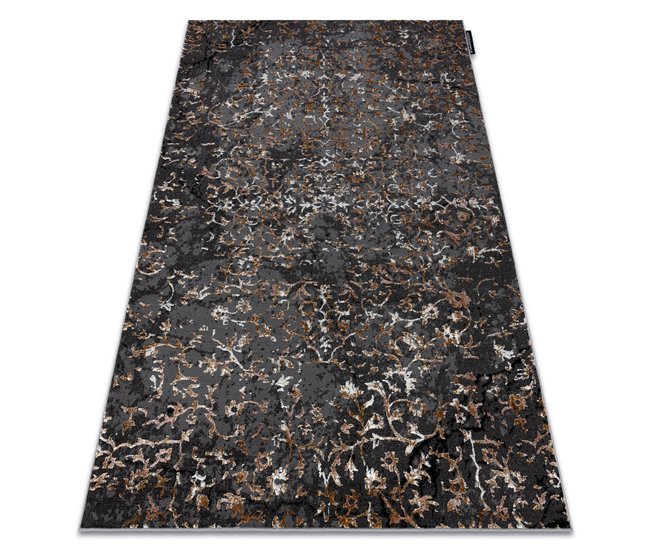 Alfombra DE LUXE moderna 2080 Ornamento vintage - Structural 200x290 Negro/ Gris