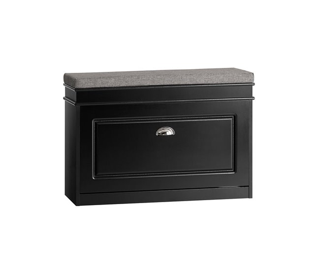 Banco Zapatero con 1 Solapa FSR82-L-SCH SoBuy Negro