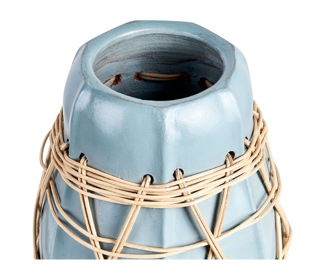 Beliani Jarrón decorativo KAMERING Azul Claro