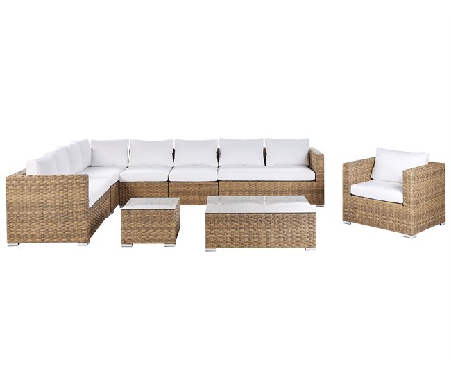 Beliani Conjunto de jardín XXL Beige