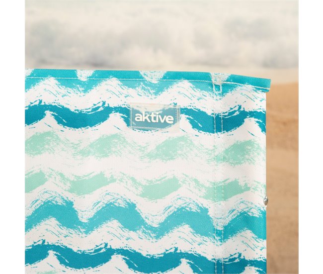 Aktive Silla baja plegable de playa con estructura de acero Azul