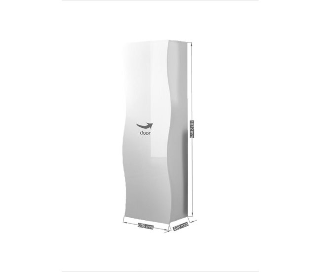 Armario multiusos 1 puerta efecto madera Blanco