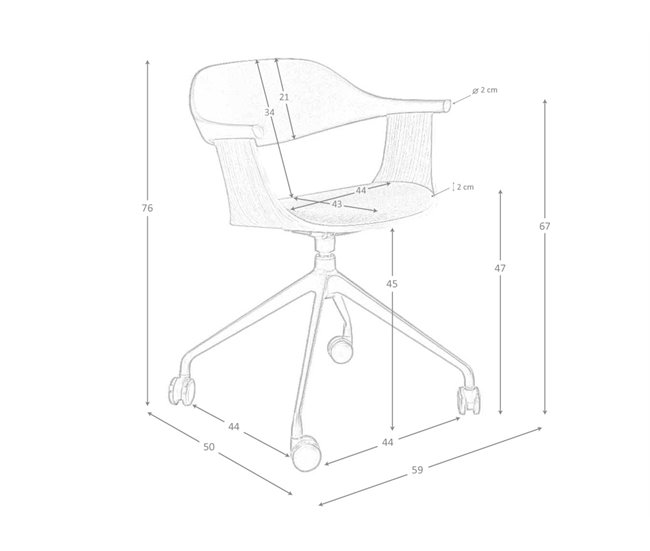 ANGEL CERDA Silla oficina giratoria tela gris claro y pvc negro Gris