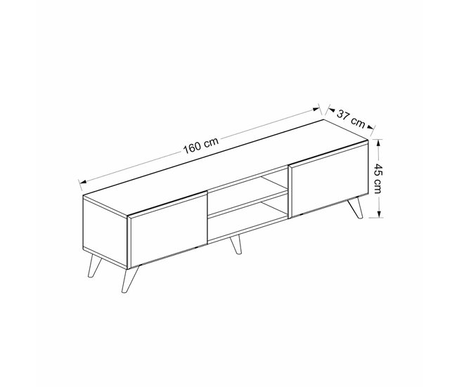 Mueble de TV Grindsted elegante con 2 estantes aglomerado Antracita