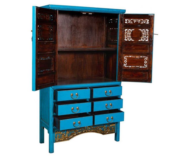 Armario de madera Azul