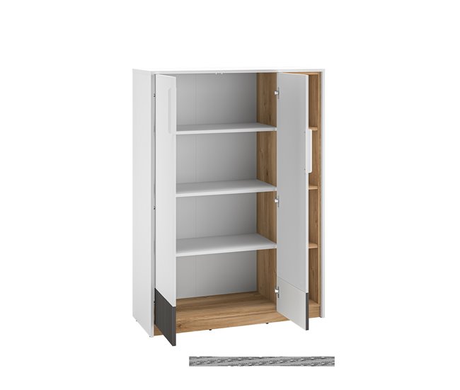 Armario bajo 2 puertas 1 cajón Ronan Blanco