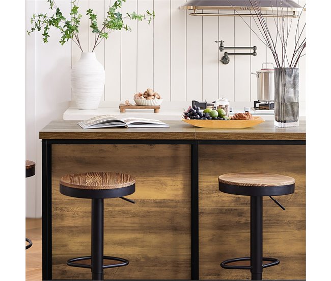 Aparador de Comedor con 2 Puertas 4 Compartimentos KNL01-F SoBuy Marron
