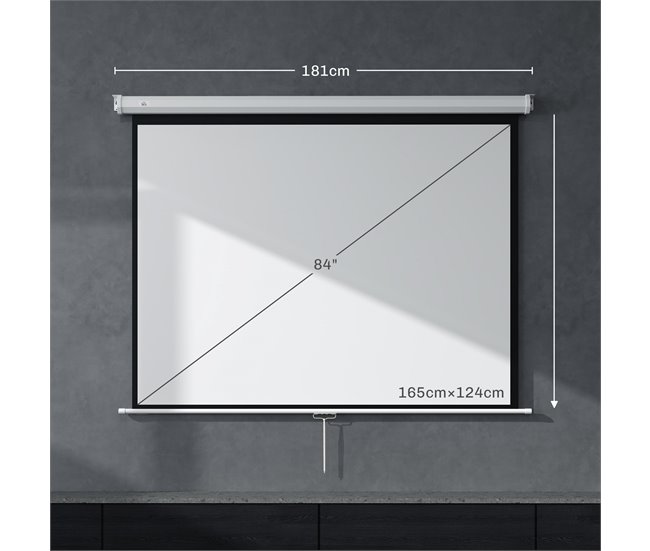 Pantalla Proyector Plástico HOMCOM Blanco