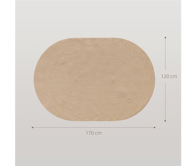 Alfombra de Salón Polipropileno HOMCOM, hogar - decoración Crudo