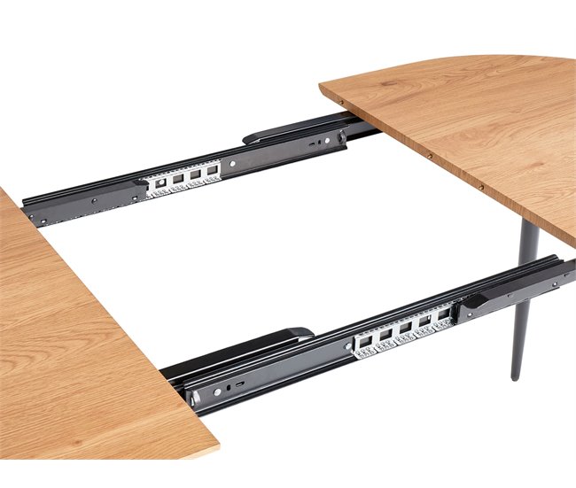 Beliani Mesa de comedor extensible CLAVET Marron Claro