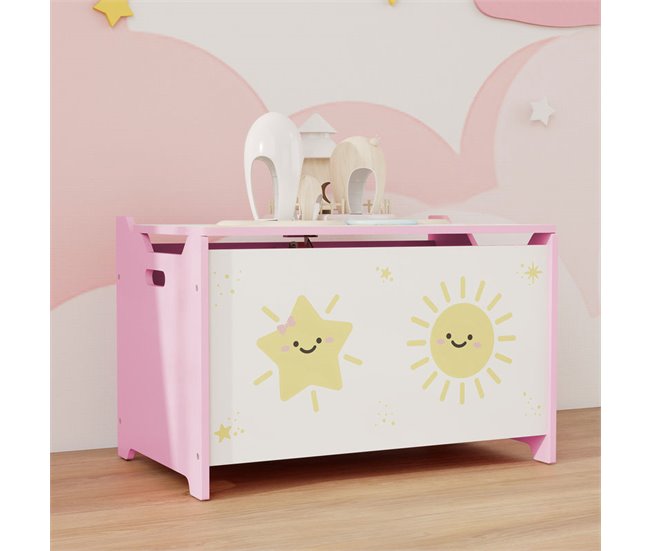 Caja Almacenaje Infantil MDF AIYAPLAY 60 Rosa