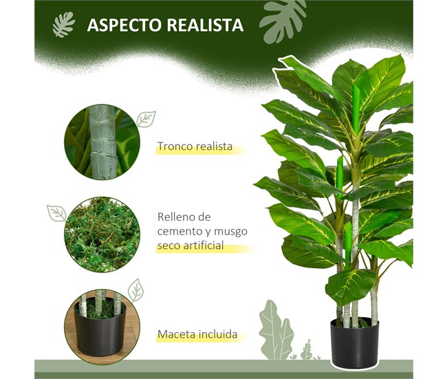 Árbol Perenne Artificial PE, PEVA HOMCOM, hogar - decoración Verde