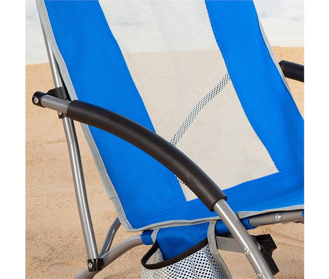 Aktive Pack 4 sillas plegables playa con bolsillo Azul