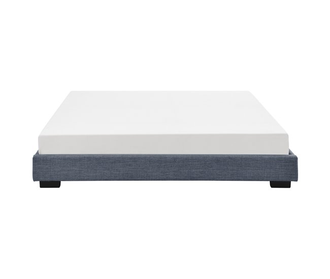 Corium Cama doble Masari con somier tapizado en piel sintética 186x214 Gris Oscuro