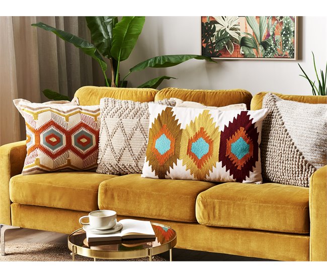Beliani Cojín decorativo DANAPUR Multicolor