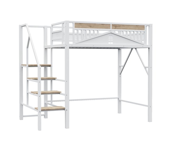 Cama alta para niños 145x255 Blanco