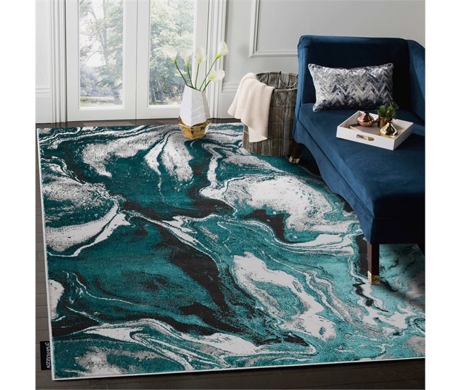 Alfombra DE LUXE moderna 622 Abstracción - Structural 240x330 Verde