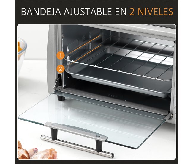 Horno Eléctrico Sobremesa Gris