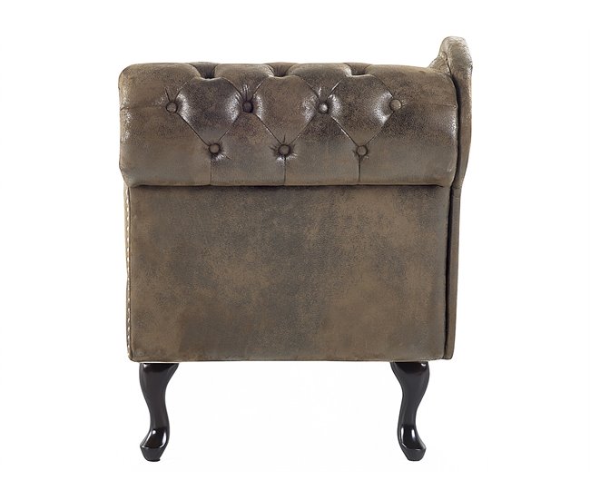 Beliani Chaise longue derecho Gamuza sintética NIMES Gris Oscuro