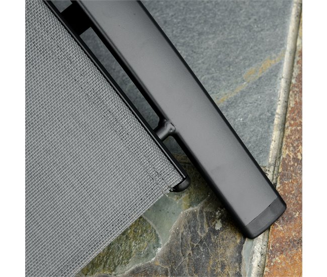 Tumbona Reclinable Aluminio, Texteline Outsunny Gris