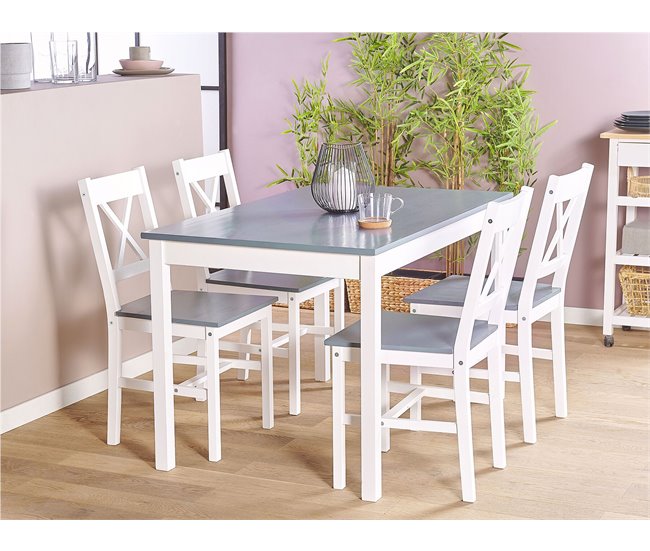 Beliani Conjunto de comedor MOANA Blanco