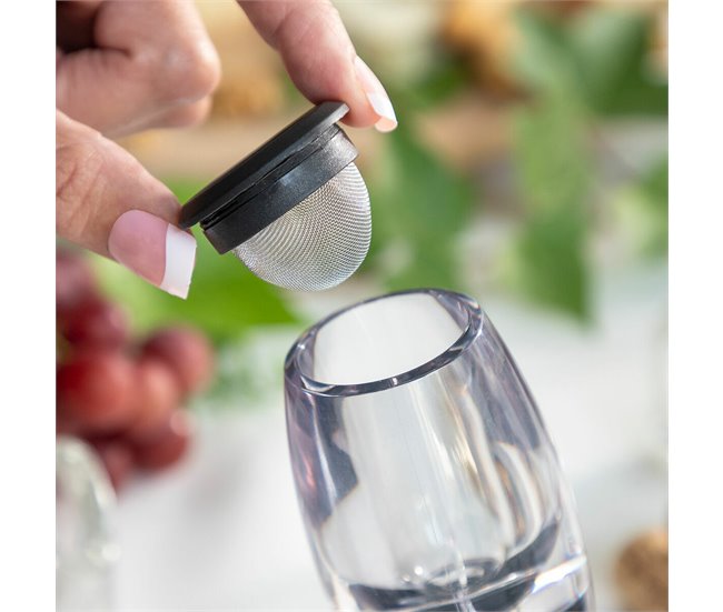 Aireador de Vino con Filtro, Soporte y Funda Transparente