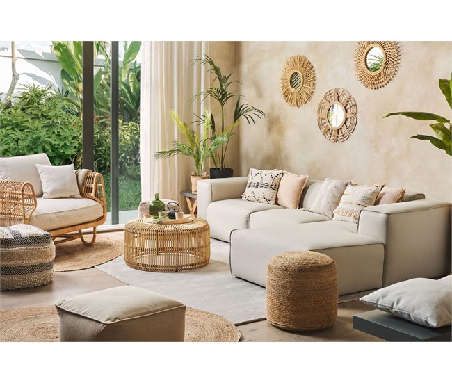 Beliani Mesa de centro LIMNI 84x84 Natural