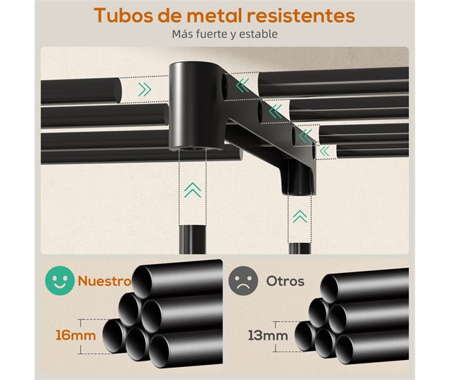 Armario Ropa Portátil Metal, Tela no Tejida HOMCOM Negro