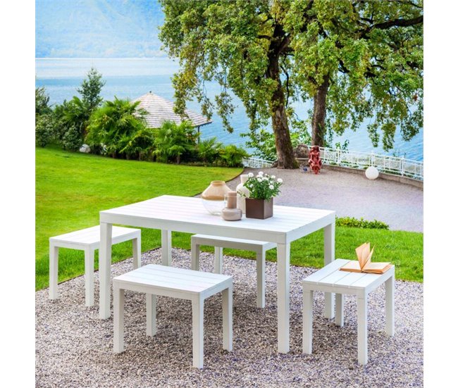 Mesa de exterior Ohana 78x138 Blanco