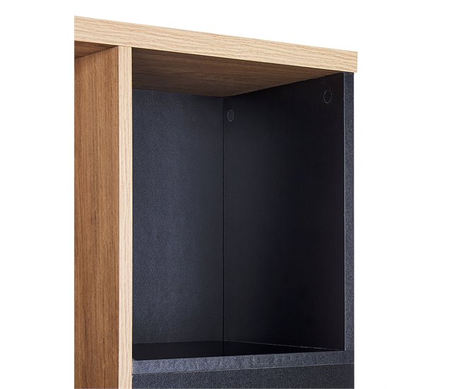 Beliani Librería BANGOR Negro/ Madera