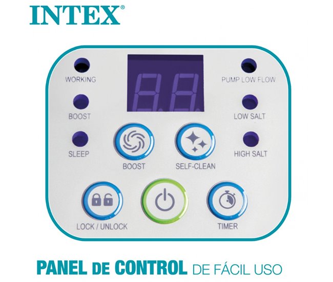 Sistema cloración salina 4 g/h INTEX Gris