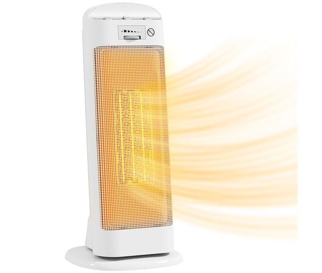 Calefactor Eléctrico ABS, PA HOMCOM, hogar - climatización Blanco