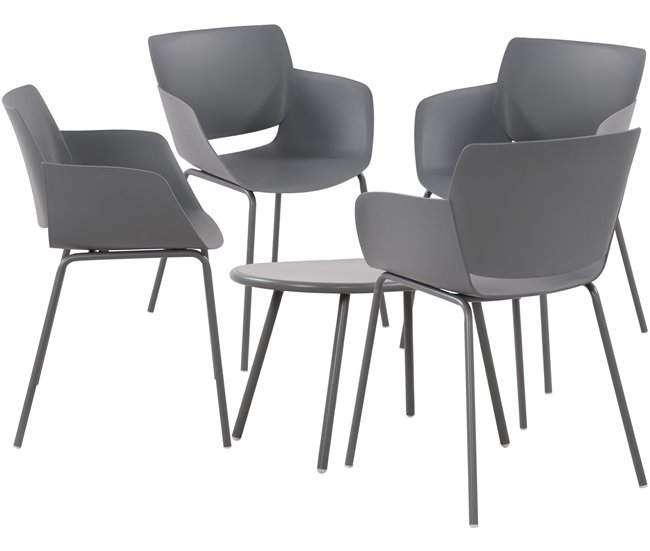 Grupo de asientos Velvena Gris Oscuro