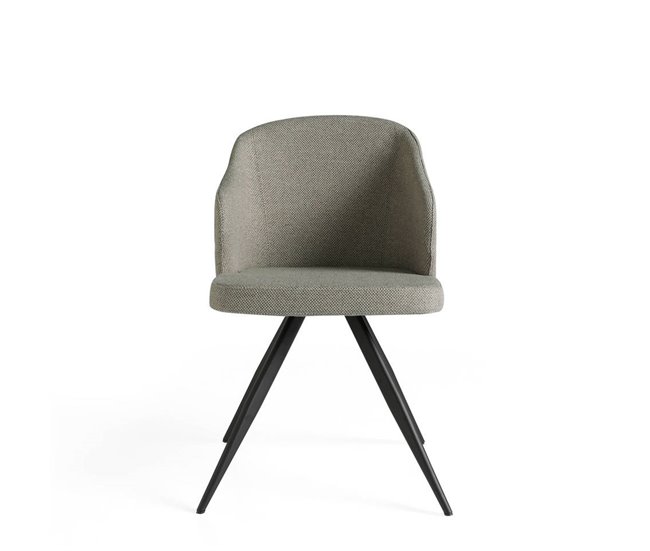 ANGEL CERDA Silla comedor tapizada tela gris Negro