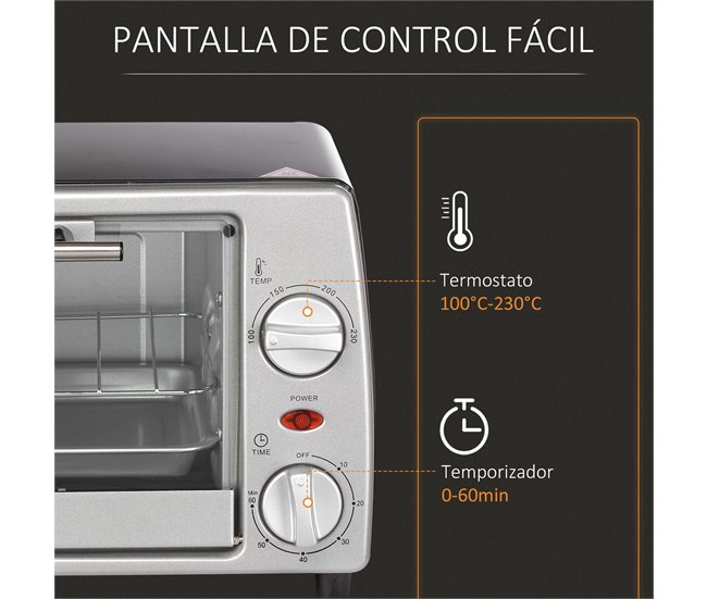 Horno Eléctrico Sobremesa Gris