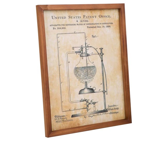 Cuadro madera y tela Multicolor