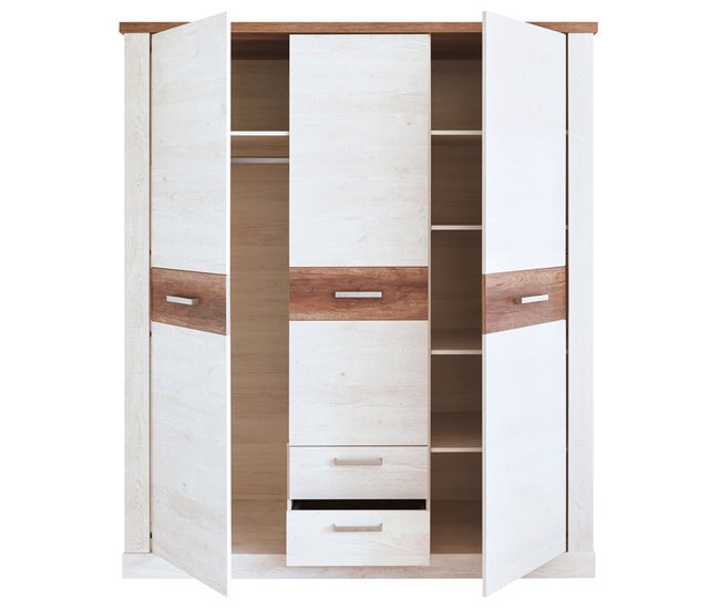 Armario VERONA puertas batientes y 2 cajones 170x199cm roble Roble