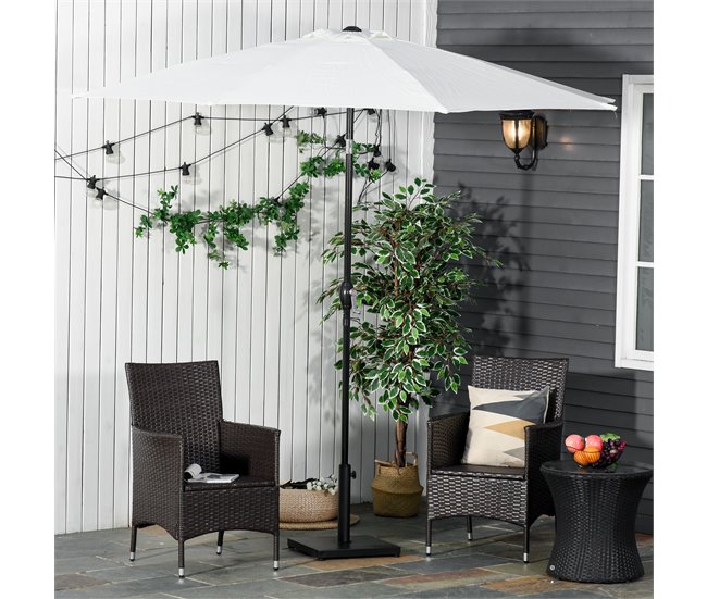 Soporte para Parasol Cemento, Metal Outsunny 40x40 Negro