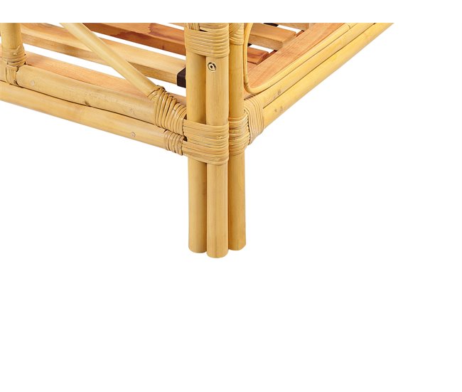 Beliani Cama Ratán DOMEYROT 147x207 Marron