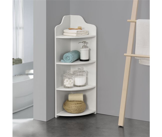 Estante de baño de esquina de 03_0005173 Blanco/ Beige