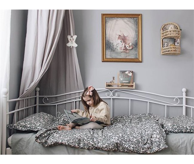 Beliani Cama con somier Metal TULLE 92x209 Blanco